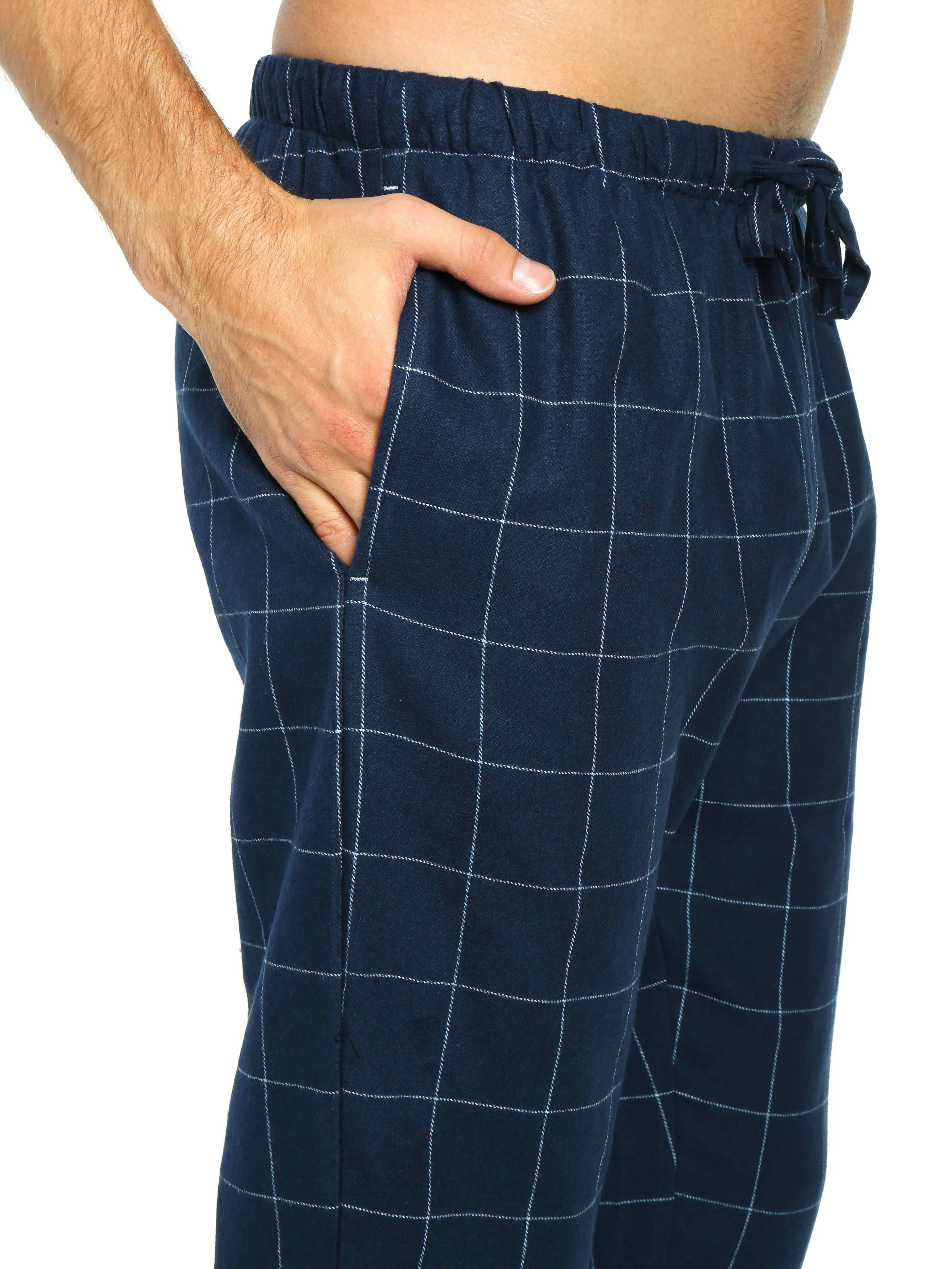 Mens 100% Cotton Flannel Jogger Lounge Pants