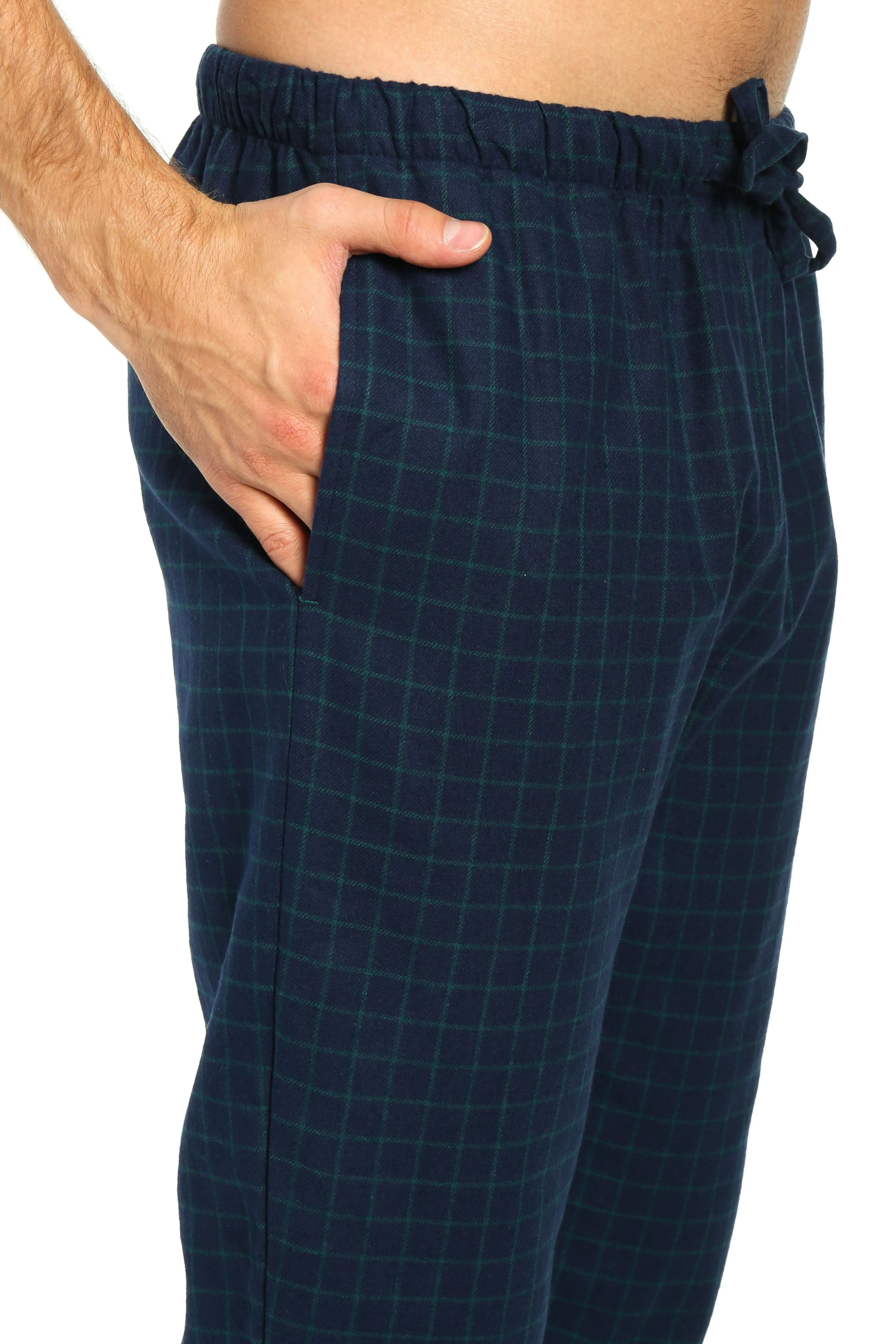 Mens 100% Cotton Flannel Jogger Lounge Pants