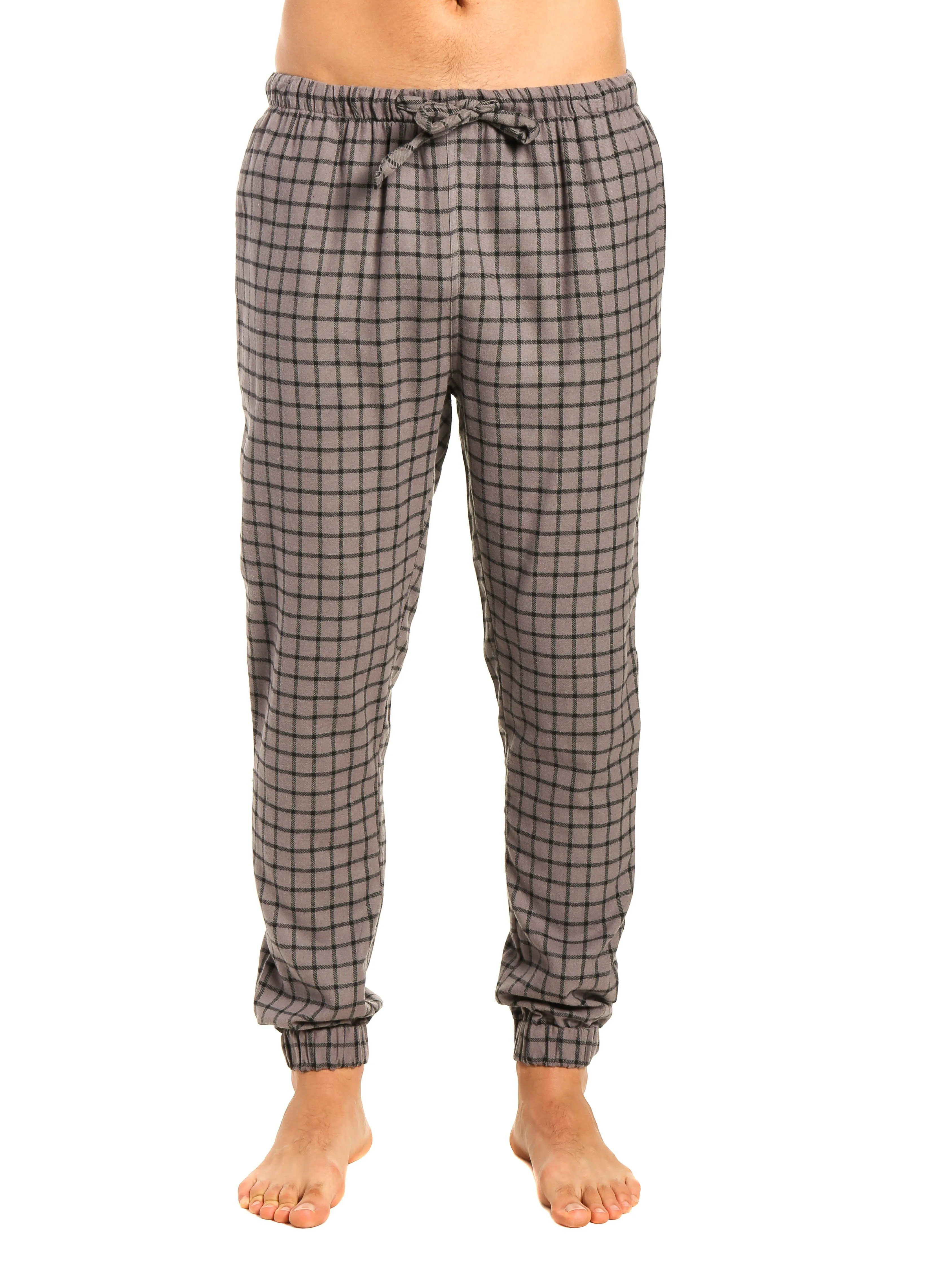 Mens 100% Cotton Flannel Jogger Lounge Pants