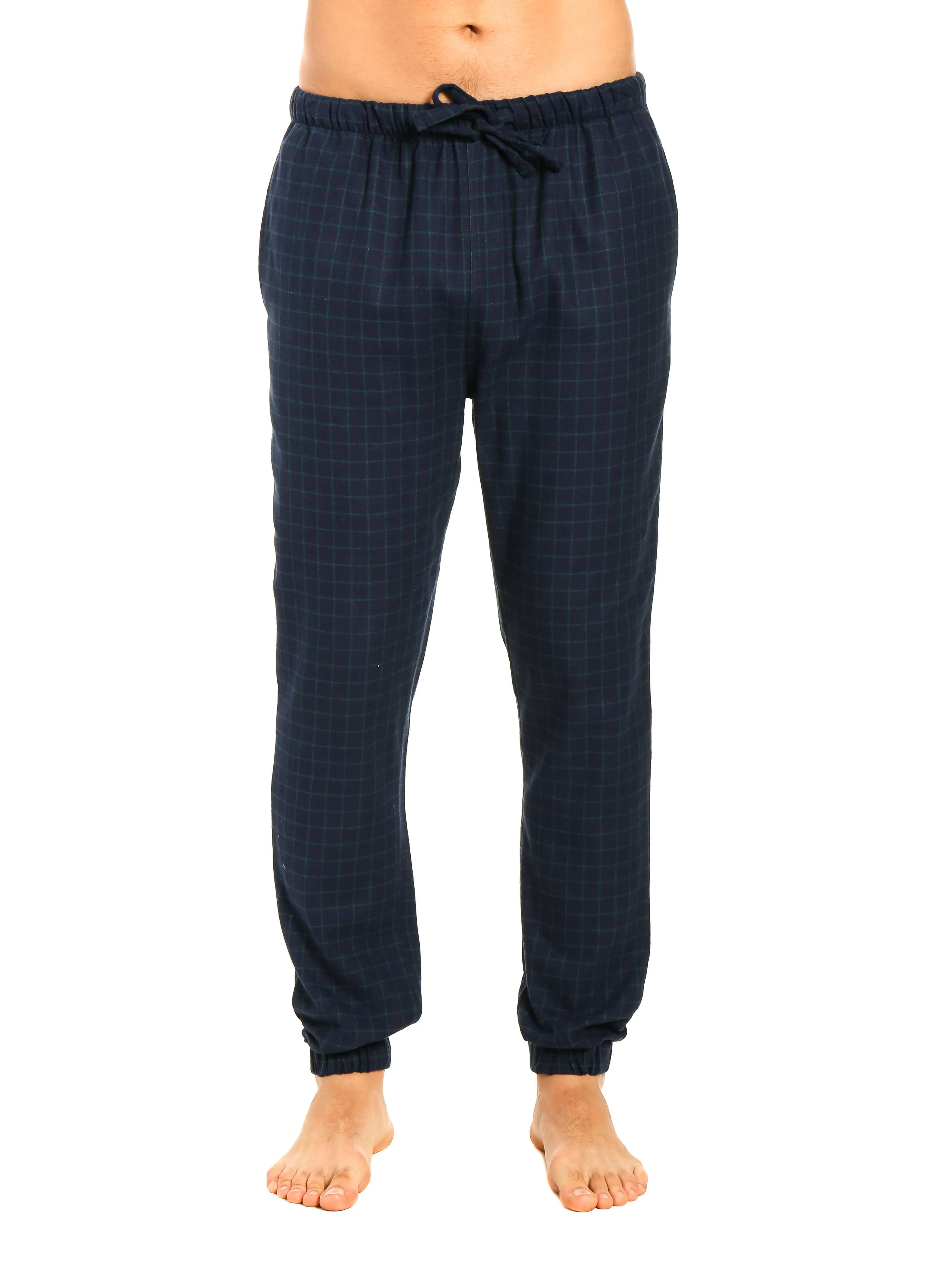 Mens 100% Cotton Flannel Jogger Lounge Pants