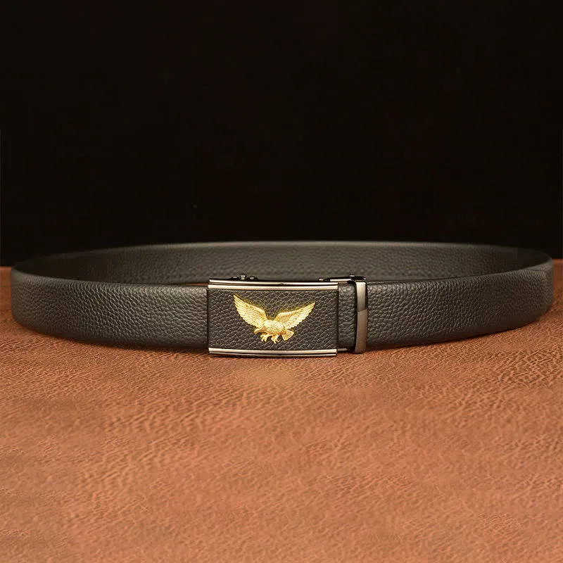 Men's Business Eagle Hawk Automatic Buckle Leather Belt