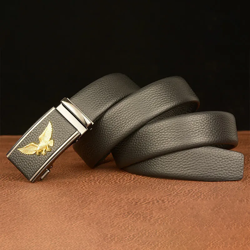 Men's Business Eagle Hawk Automatic Buckle Leather Belt