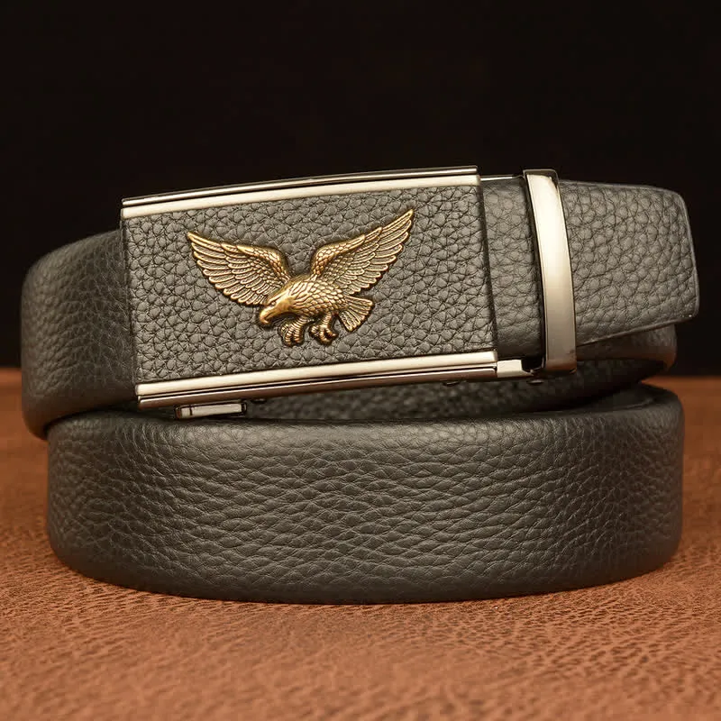 Men's Business Eagle Hawk Automatic Buckle Leather Belt