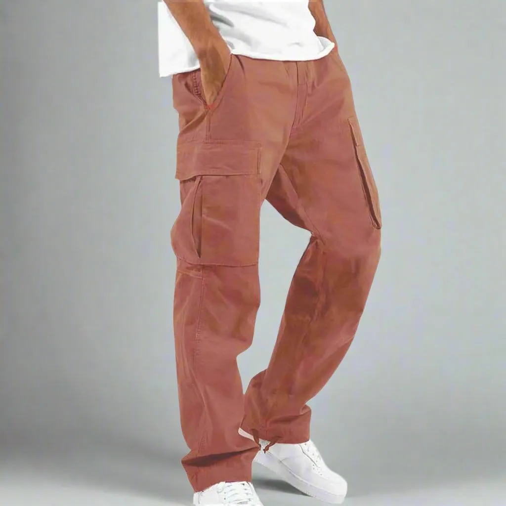 Men's Casual Multi Pocket Straight Leg Cargo Pants