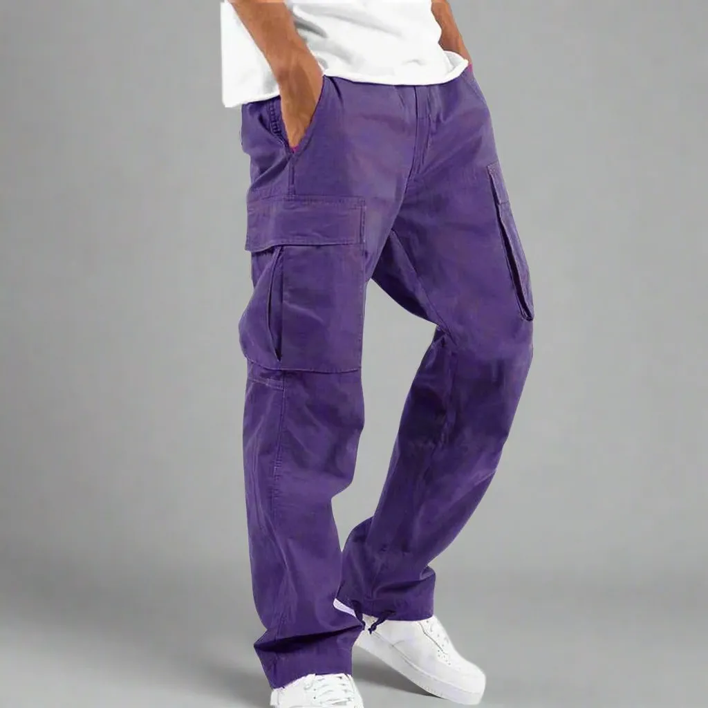 Men's Casual Multi Pocket Straight Leg Cargo Pants