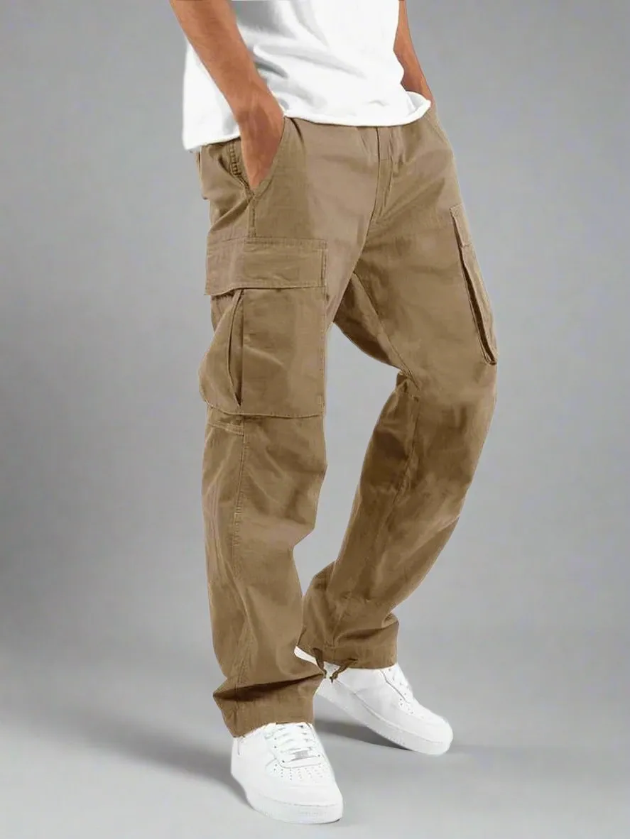 Men's Casual Multi Pocket Straight Leg Cargo Pants