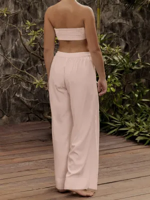 Metis Organic Bamboo Satin Lounge Pant - Blush