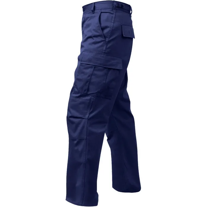 Midnight Blue - Military BDU Pants with Zipper Fly - Polyester Cotton Twill