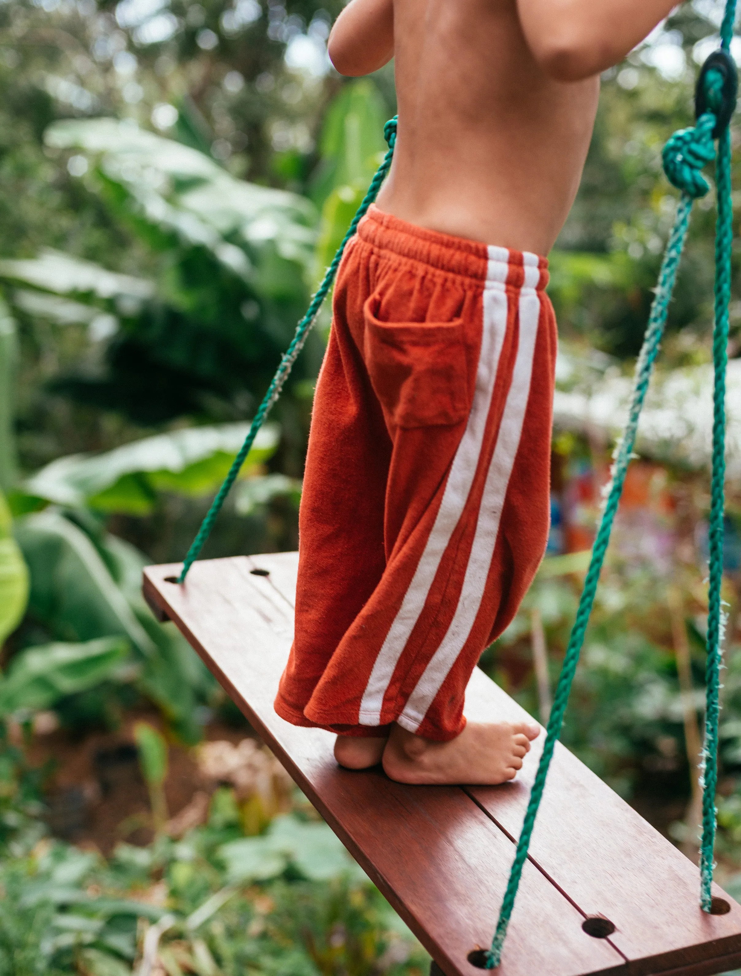 Mini Terry Pant in Red