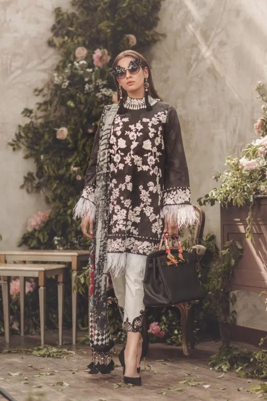 Noor by Saadia Asad Luxury Lawn 2018 – 13 Monochrome