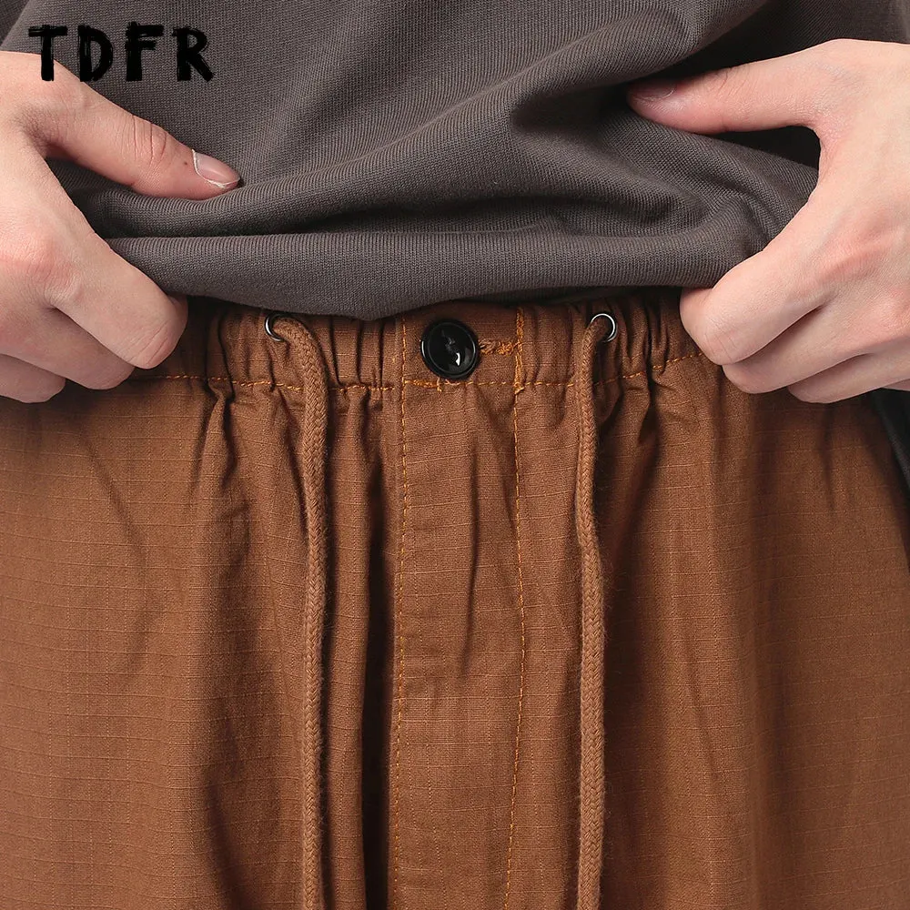 Pocket Cargo Joggers Pants - Pleated Safari Style - Solid Color