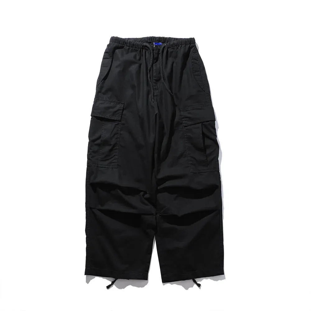 Pocket Cargo Joggers Pants - Pleated Safari Style - Solid Color