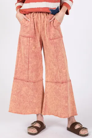 SAGE   FIG Mineral Washed Terry Wide Leg Pants