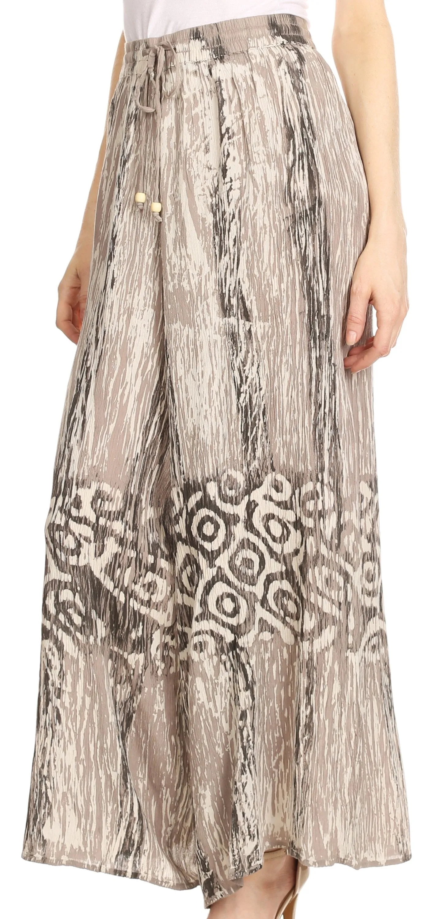 Sakkas Julia Batik Palazzo Wide Leg Pants with Elastic Waistband