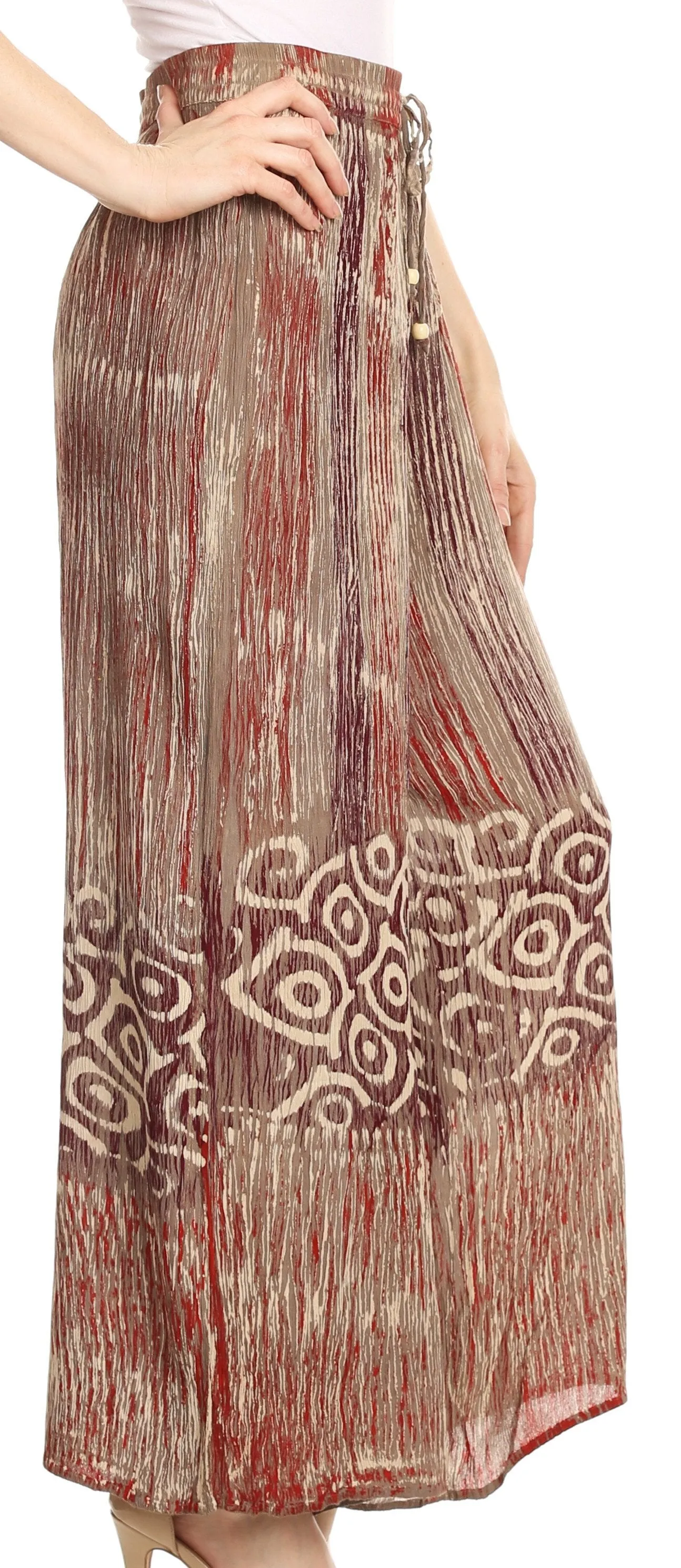 Sakkas Julia Batik Palazzo Wide Leg Pants with Elastic Waistband