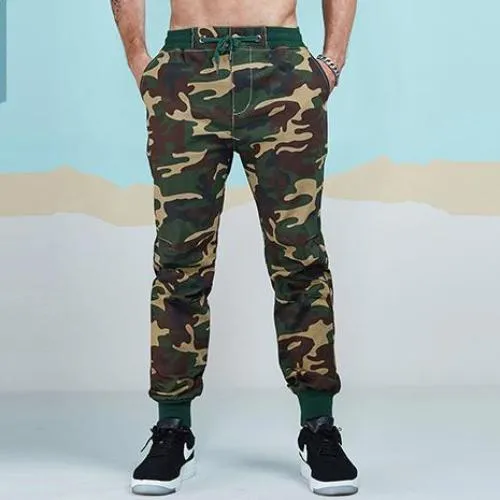 Solid Color Cotton Twill Drawstring Jogger Pants