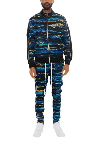 TEEK - MENS PRINT FULL ZIP TRACK SUIT SET