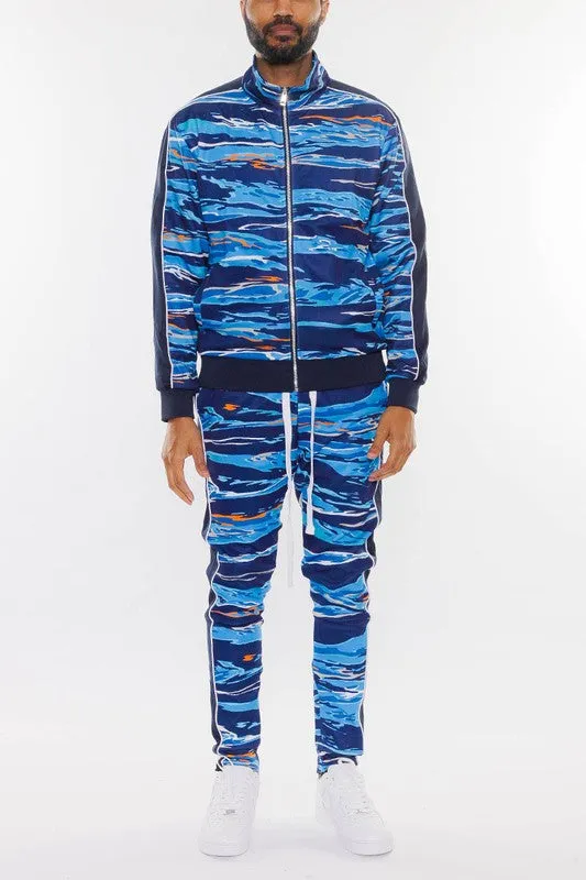 TEEK - MENS PRINT FULL ZIP TRACK SUIT SET