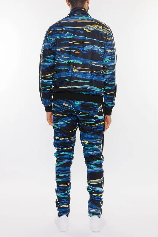 TEEK - MENS PRINT FULL ZIP TRACK SUIT SET