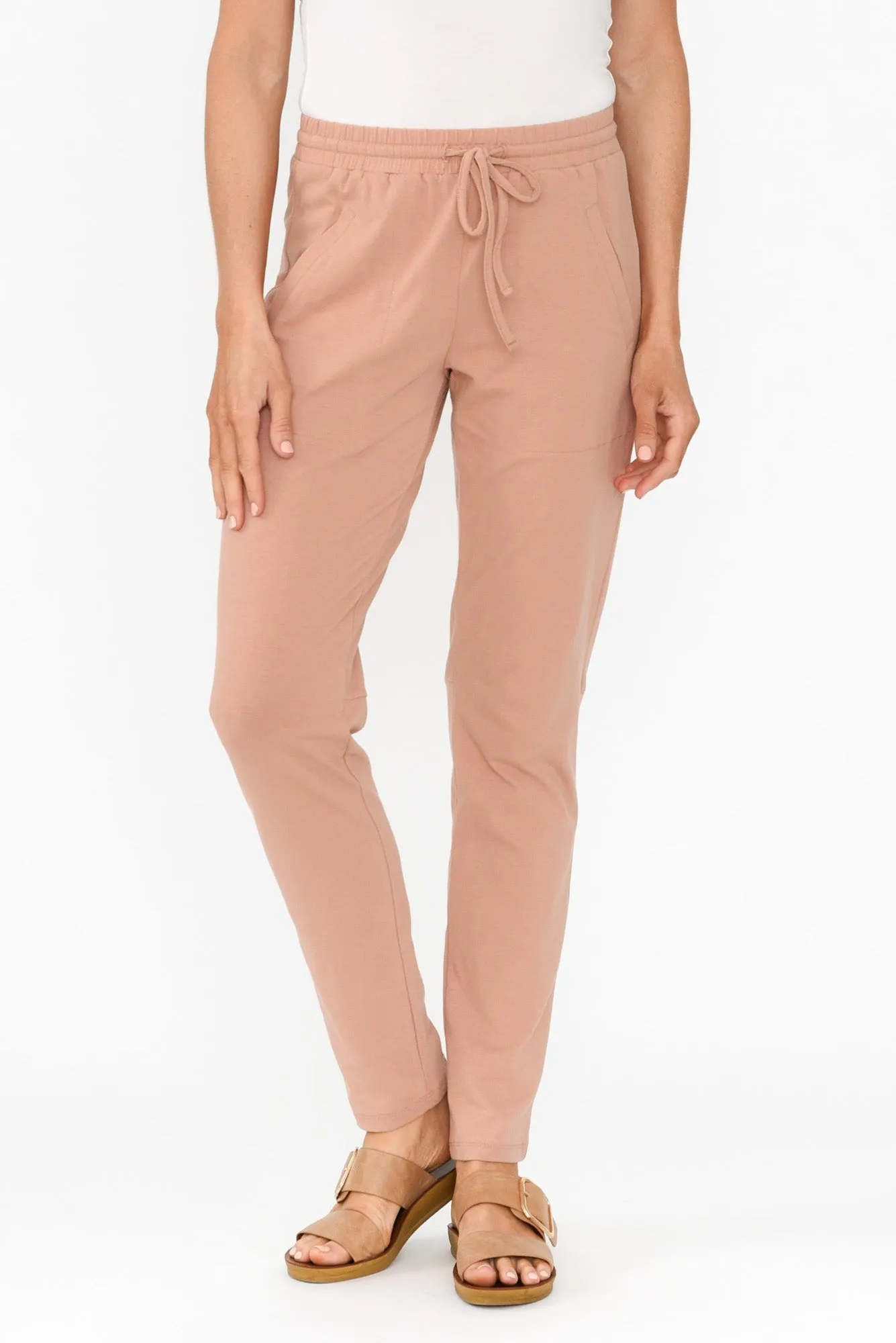 Timmy Beige Cotton Drawstring Pants