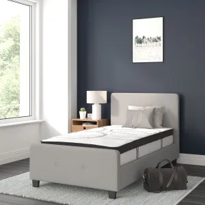 Twin Platform Bed Set-Gray HG-BM10-25-GG