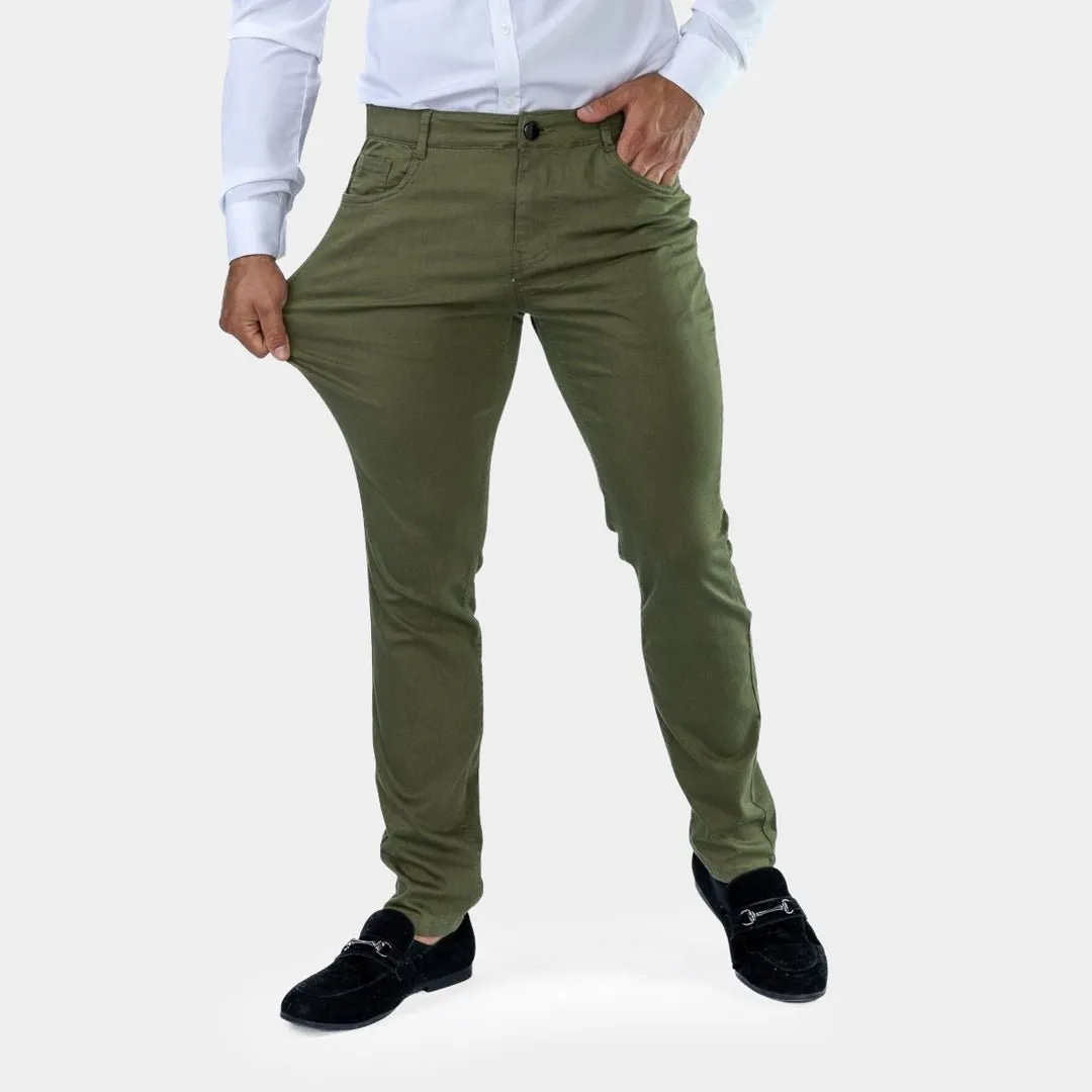 Ultra Stretch Chino Pants - Slim Fit - Olive