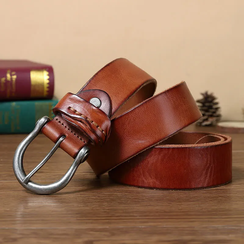 Versatile Fashion Simple Distressed Leather Belt