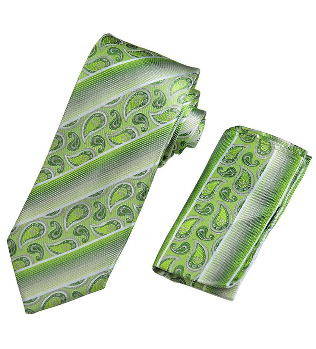 Vibrant Green Silk Necktie by Paul Malone