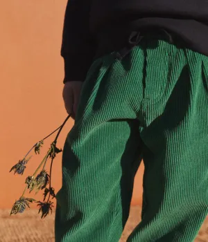 Wide Leg Corduroy Pants - Green