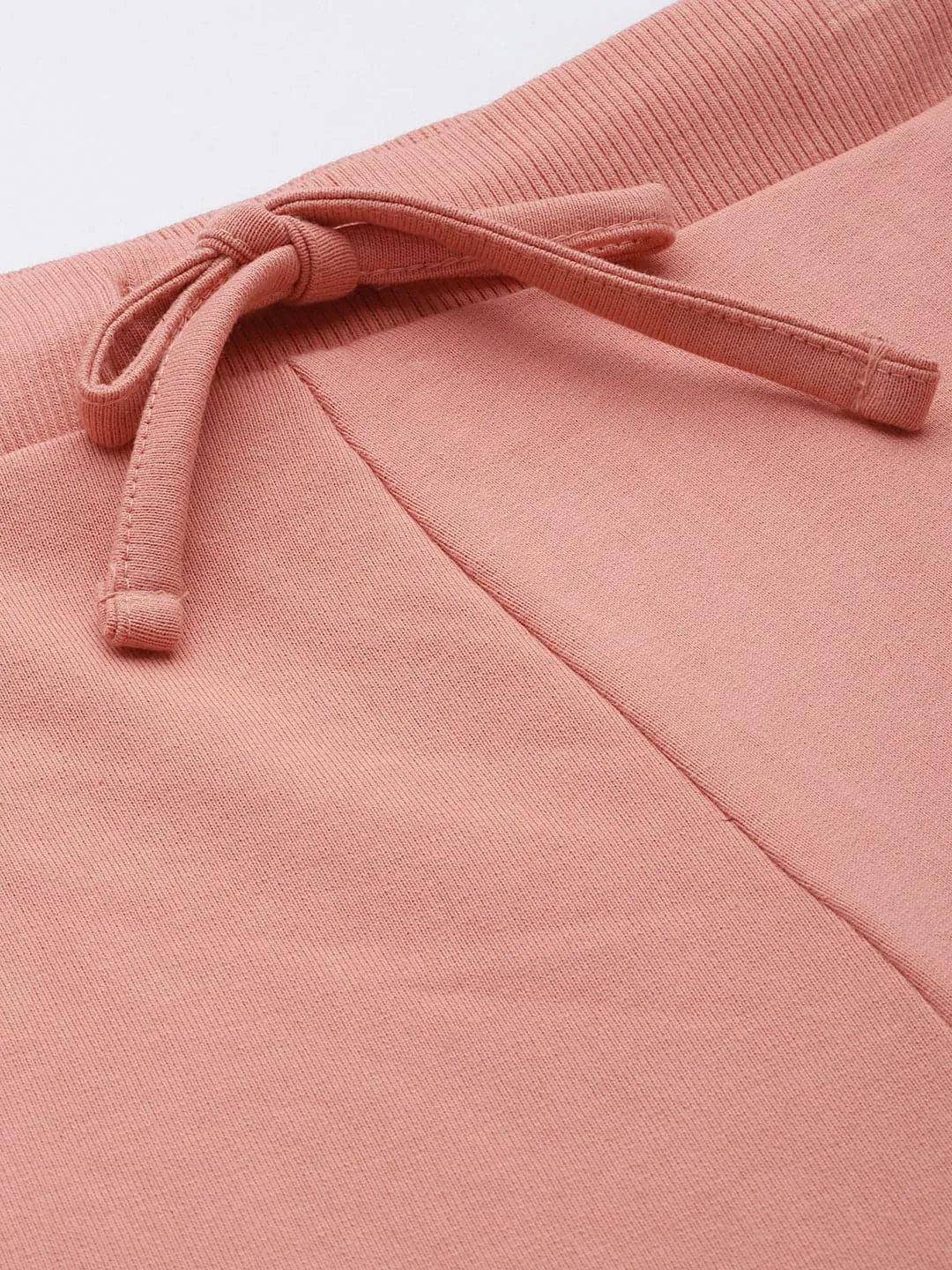 Women Peach Terry Hooded Jacket With Track Pants