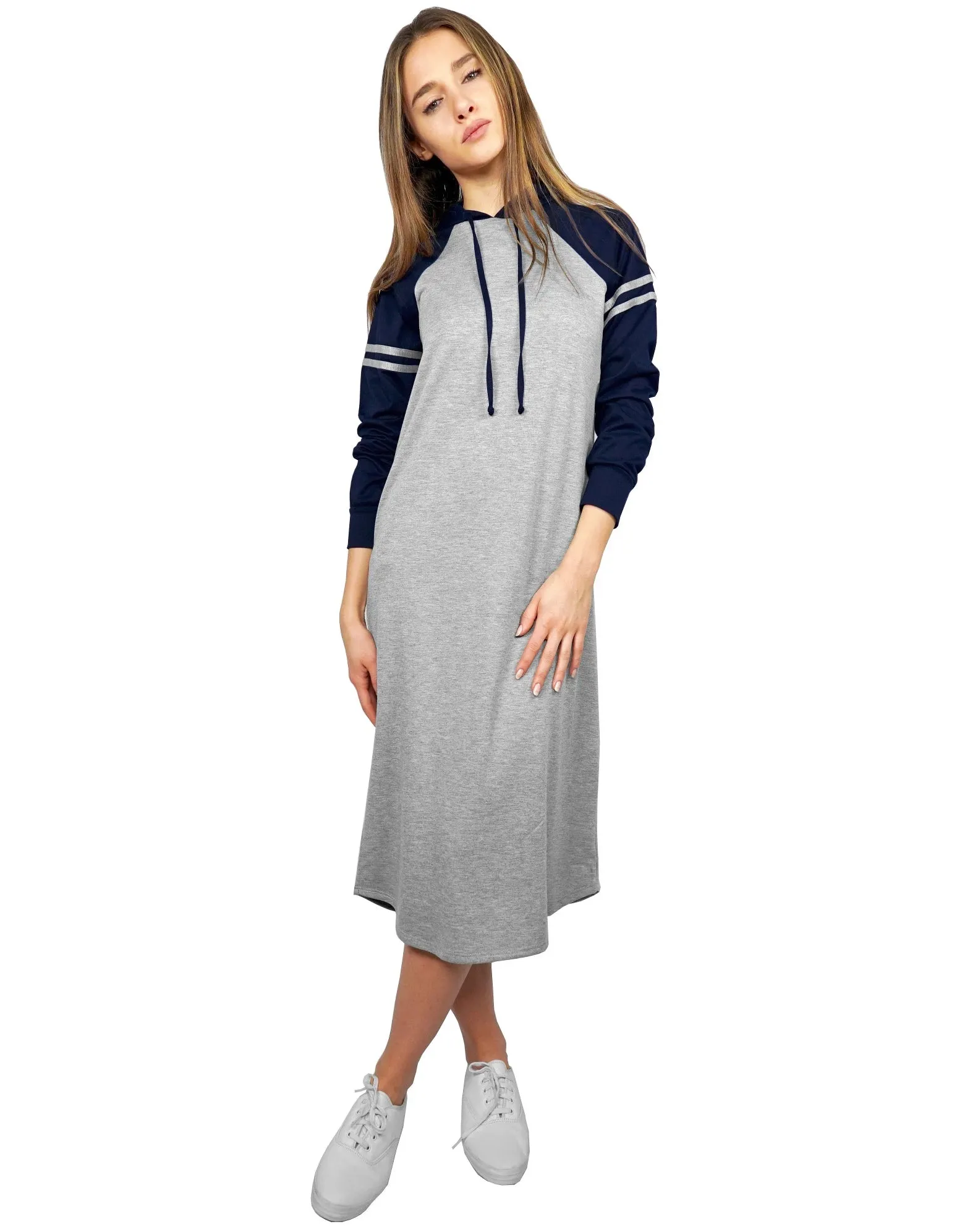 Women's Athletic Color Blocked Hoodie Dress