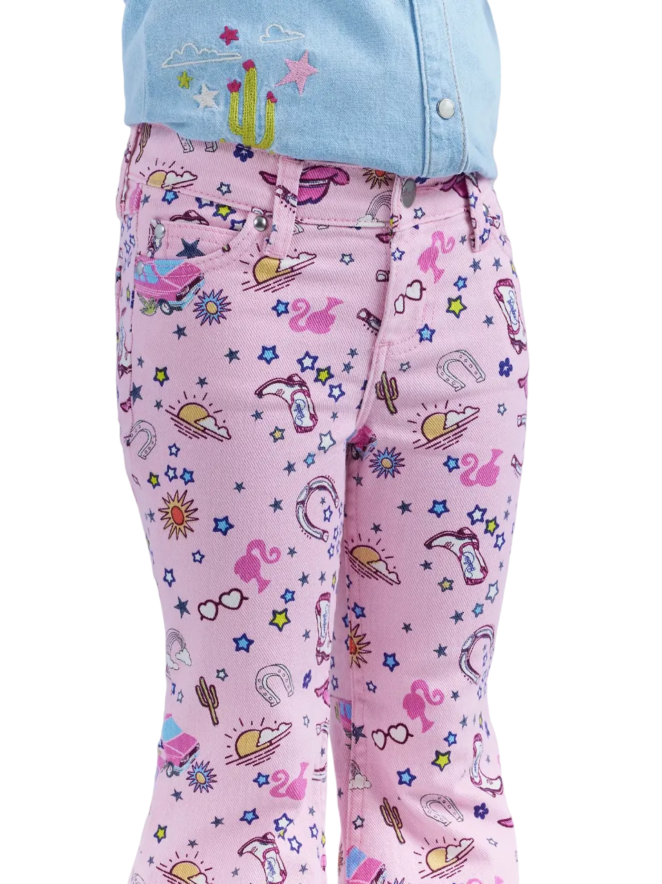 Wrangler Kid's Barbie Trumpet Flare In Pinnacle Pink Jeans